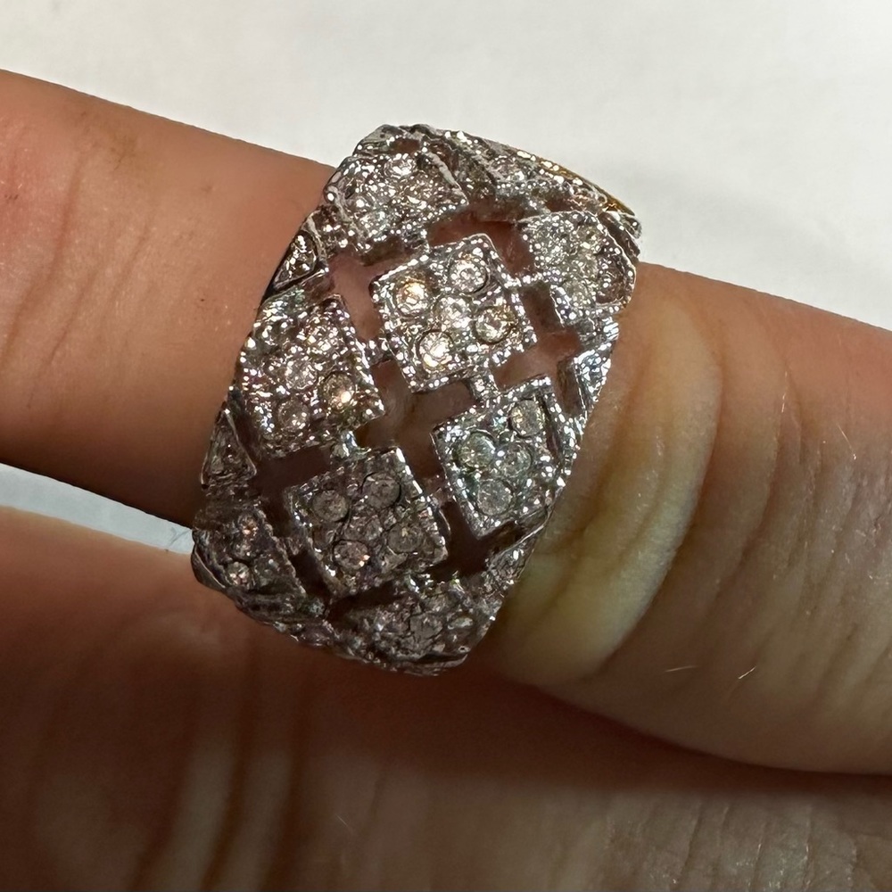 Clear Rhinestone Costume Ring - image 1